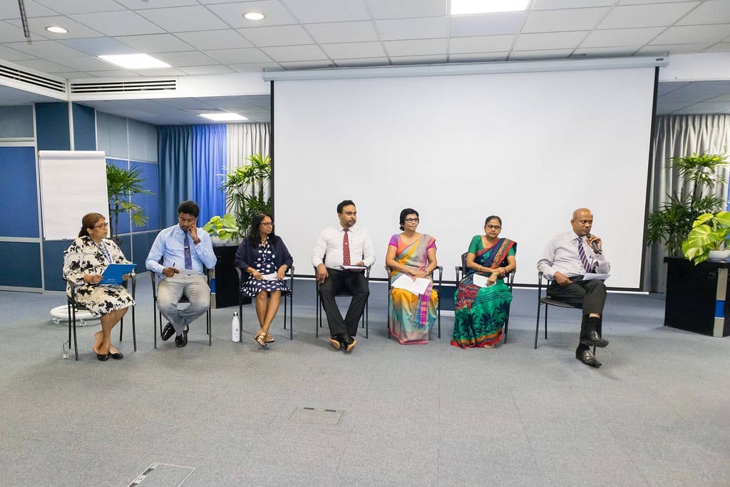 Expert panel during the CGIAR Climate Action Program launch in Colombo, Sri Lanka. Photo: Pradeep Liyanage/IWMI 