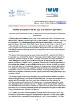 Media Release - Healthy ecosystems are the key to productive agriculture
