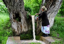 A woman collects freshwater in Central Asia. Photo: Neil Palmer / IWMI