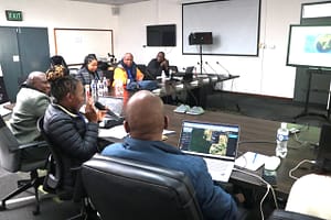 Water managers in southern Africa get hands on with the AI-powered Digital Twin. Photo: IWMI