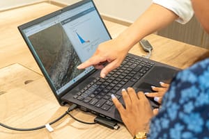 User interacts with the Water Copilot interface. Photo: Pradeep Liyanage/IWMI