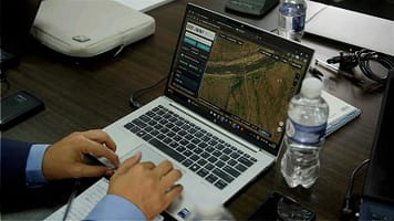 User interacts with Water Copilot interface. Photo: IWMI