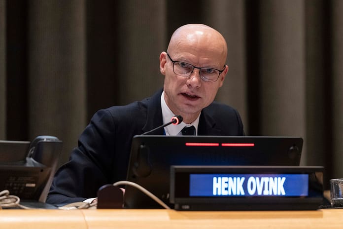 Henk Ovink speaks at the UN Headquarters in New York on February 7, 2023. Photo: Lev Radin/Shutterstock