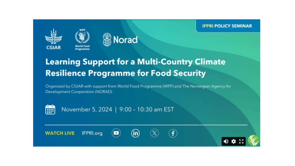 Learning Support for a Multi-Country Climate Resilience Program for Food Security