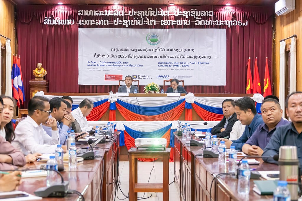 During a consultation workshop on March 3, 2025, stakeholders endorsed the draft of the Sustainable Groundwater Management Plan for Luangprabang Province, Lao PDR. Photo credit: DWR 