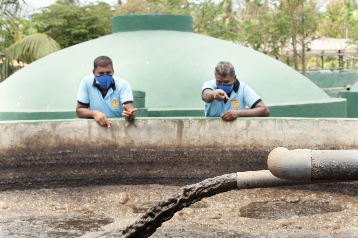 A fecal sludge treatment unit in Sri Lanka. Photo: Hamish John Appleby / IWMI