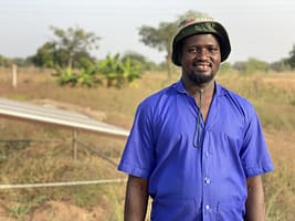 A farmer using solar irrigation through the IWMI S-FLID project. Photo: IWMI