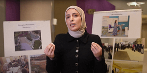 Nour Amleh, Project Engineer, Palestinian Hydrology Group, a member of the Al Murunah implementing partners in the Occupied Palestinian Territory, talks about scaling up lessons from the pilot project. Photo: Abdelrahman Khaled and Mahmoud Zayan/IWMI