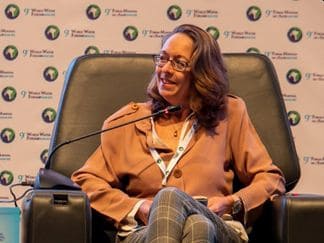 IWMI Principal Researcher Karen Villholth on the UNWWDR 2022 launch's expert panel at the World Water Forum in Dakar