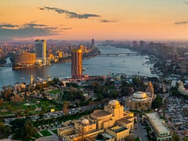 Panorama of Cairo cityscape taken during the sunset from the Cairo Tower, Egypt. Photo: Givaga/Shutterstock