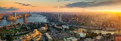 Panorama of Cairo cityscape taken during the sunset from the Cairo Tower, Egypt. Photo: Givaga/Shutterstock