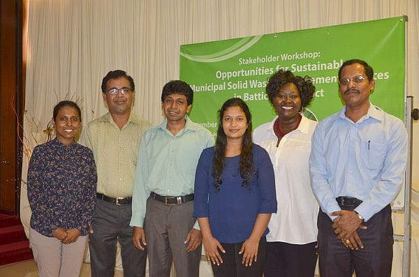 Our RRR team with Sivakumaran Sithamparanathan (UNOPS) at the workshop in Batticaloa