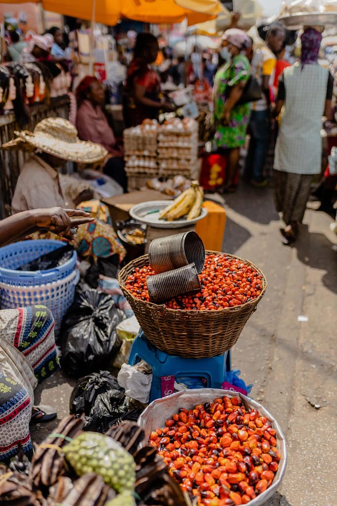 Produce in a Ghanian market. Photo Credit: Shutterstock