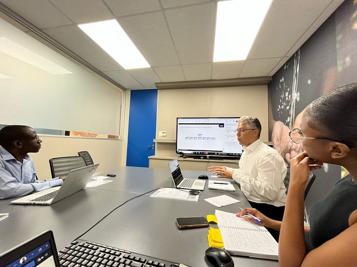Henry Roman, IWMI Regional Representative for Southern Africa (center) speaks on circular economy at a seminar on March 7, 2024, in Pretoria, South Africa. Photo: IWMI