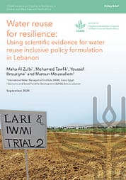 Water reuse for resilience: using scientific evidence for water reuse inclusive policy formulation in Lebanon (09/30/2024) 