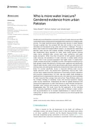 Who is more water insecure? Gendered evidence from urban Pakistan (08/31/2024) 