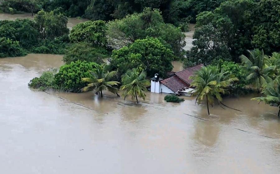 Flooded home in Ella Sri Lanka