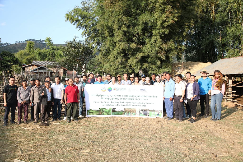 Farmers and IWMI researchers at the peer-to-peer learning exchange in Lao PDR. Photo: IWMI