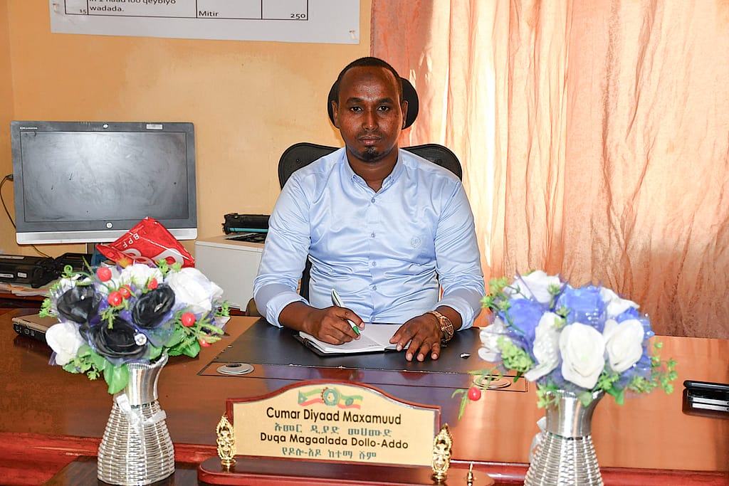 Municipal Leader Cumar Diyaad Maxamuud. Photo: Elizabeth Wamba/IWMI