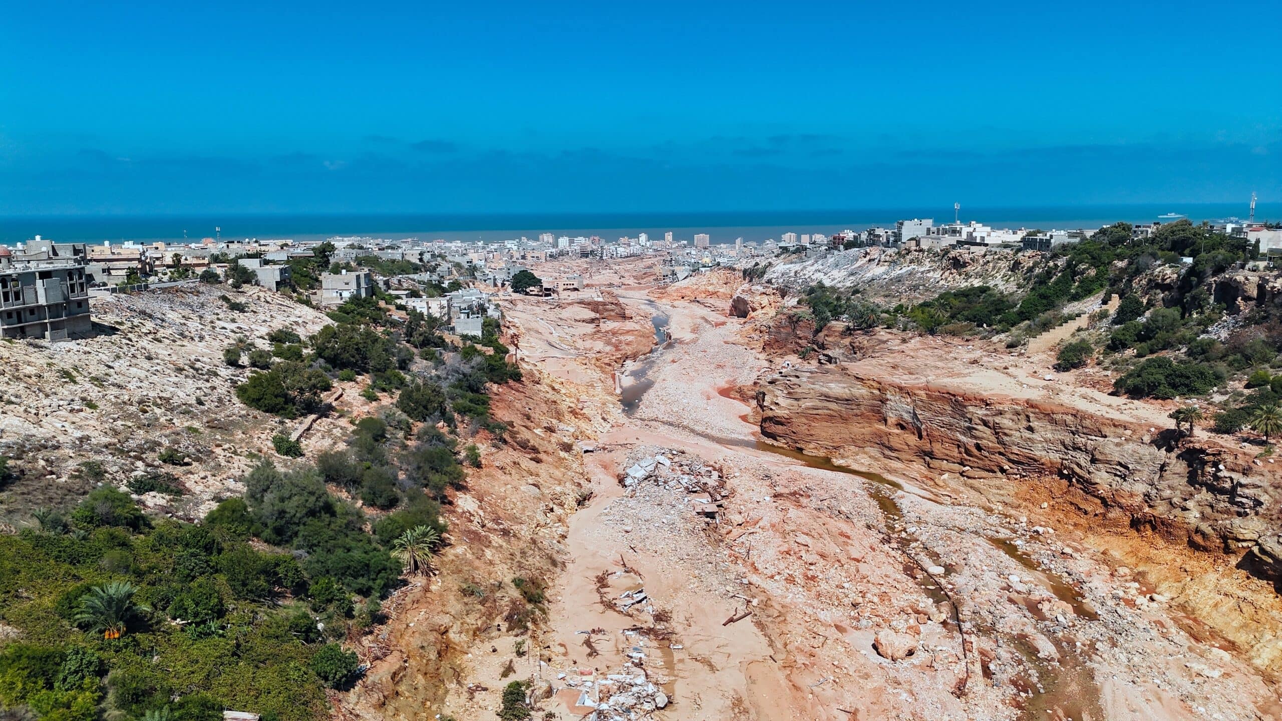 Collapsed dam in Derna Libya