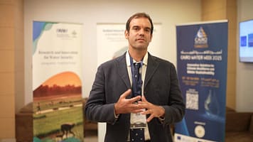 Stephen Frgaszy, project lead Al Murunah, IWMI speaks on the need to scale nature-based solutions in the MENA region. Photo: IWMI