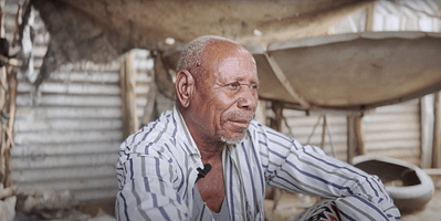 Gududow Id Hassan, from the Dolo Aldo Community speaks to IWMI about the floods in the region. Photo: IWMI