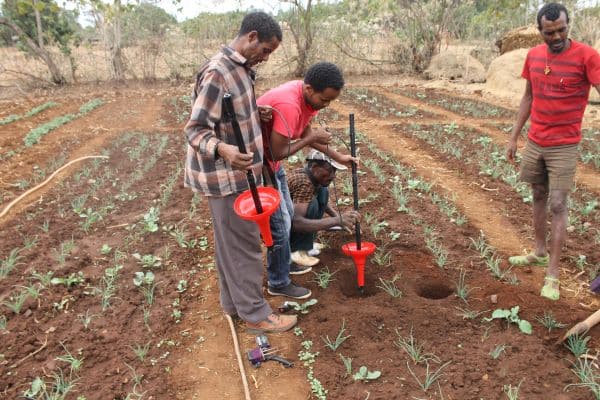 Melaku Tesema, consultant installing the device in Dangla