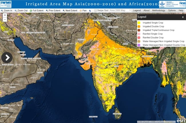 Irrigated area mapping: Asia and Africa