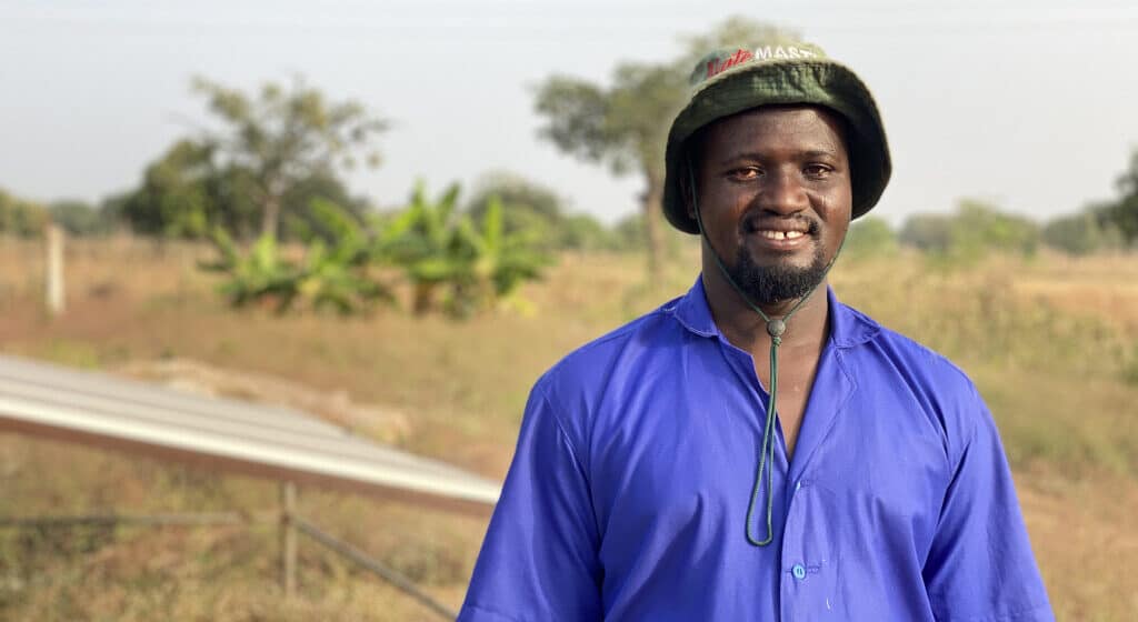 A farmer using solar irrigation through the IWMI S-FLID project. Photo: IWMI