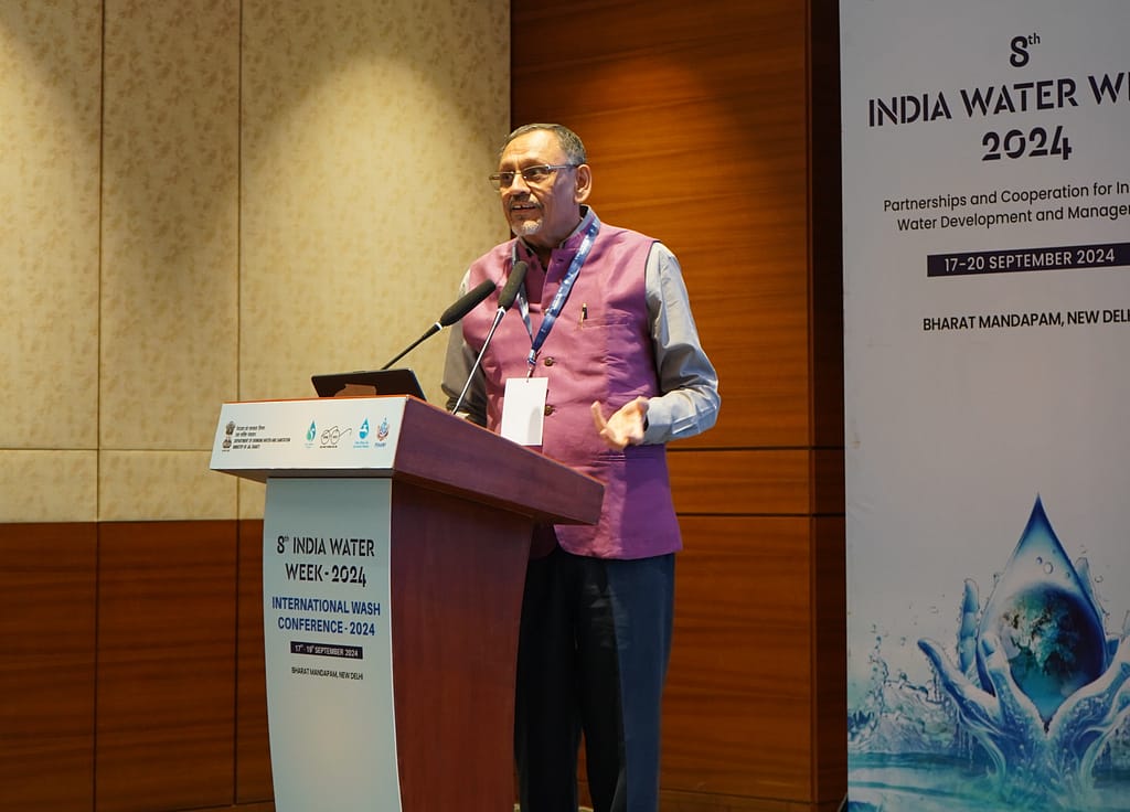 Alok Sikka, IWMI Country Representative for India and Bangladesh, addressing participants. Photo: Aariz Raza / IWMI