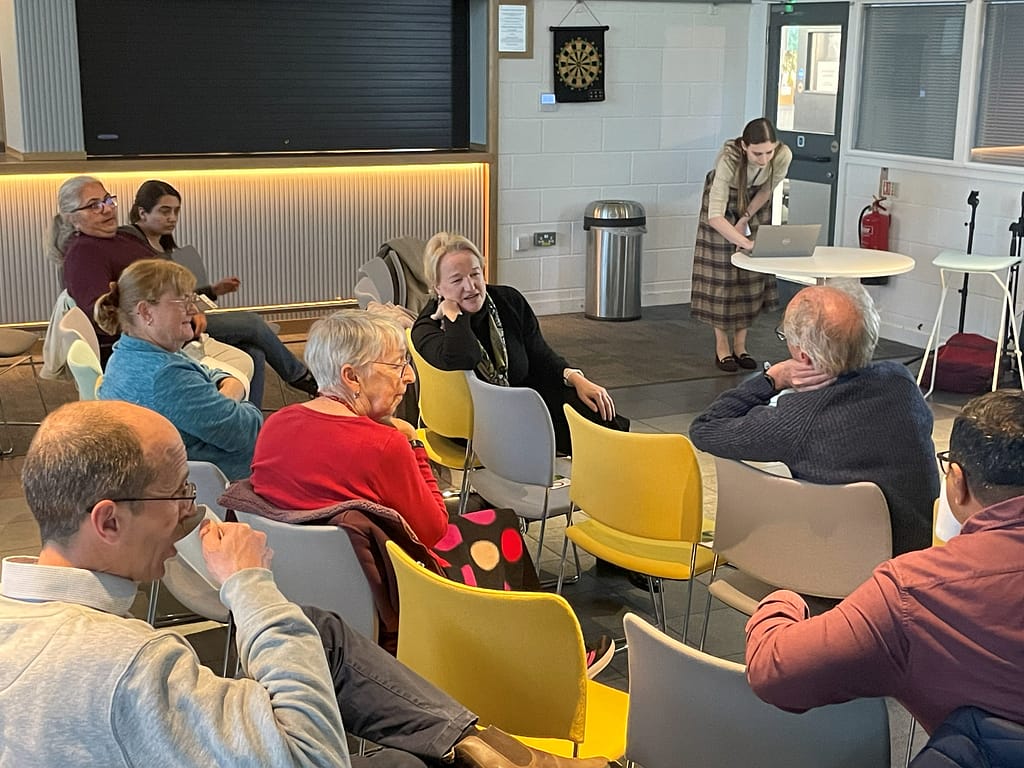 IWMI Deputy Director General Rachael McDonnell interacting with audience members at the Cambridge Festival on March 18, 2026. Photo: IWMI