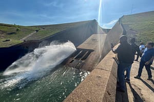 Stakeholders visit the Injaka Dam on the Ngwaritsane River, South Africa. Photo: Ryan Nehring/IFPRI