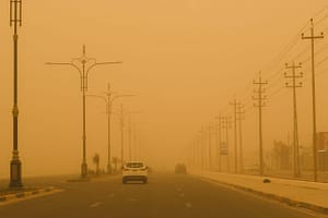 A dust storm in Basrah city, Iraq, August 21, 2023. Photo: Mohammed Al Ali/Shutterstock