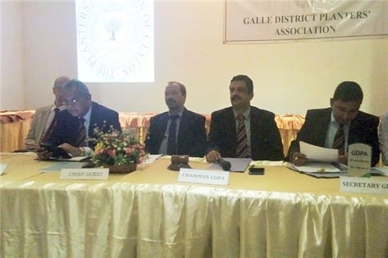 L to R) H. M. Goonetileke (Secretary General Planters Association); Johannes Paul (IWMI) and Chariman of the Galle Planters Association, Mr. G. Ratnayake