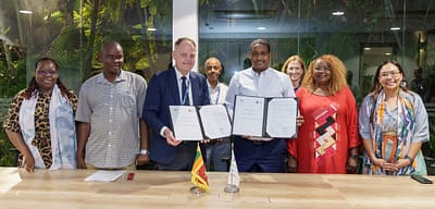 International Water Management Institute (IWMI) and National Environment Management Authority (NEMA) celebrate a joint partnership on climate resilience.