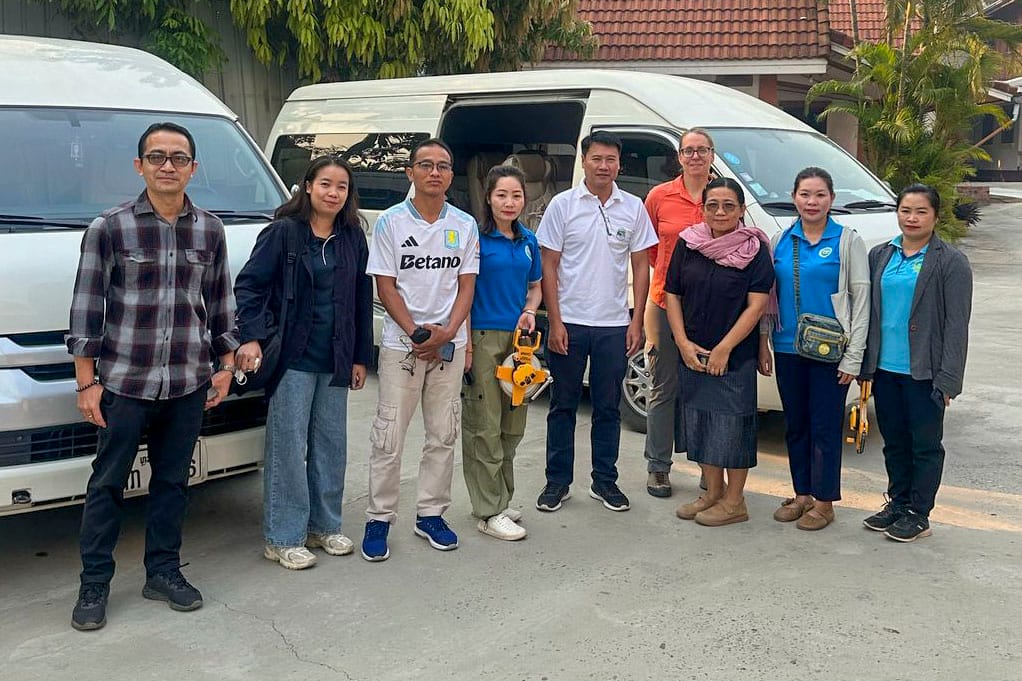 Project team members are about to depart for fieldwork on March 4, 2025 in Luangprabang Province, Lao PDR. Photo credit: Somphasith Douangsavanh/IWMI