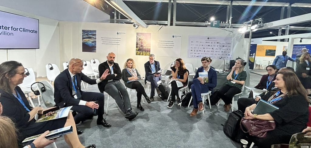 IWMI Board of Governors Chair, Henk Ovink, at the Water for Climate pavilion at COP29, Baku, Azerbaijan. Photo: Rodrigo Ordóñez/IWMI