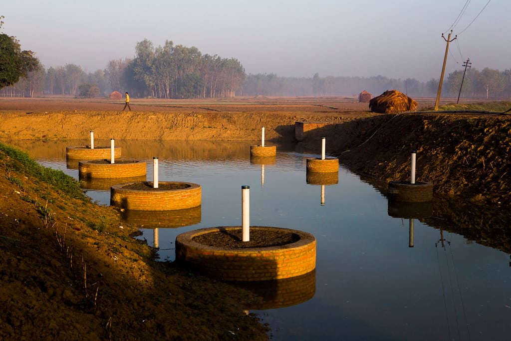 A site in Uttar Pradesh, India, piloted the underground transfer of floods for irrigation (UTFI) intervention. Photo: Prashanth Vishwanatha/IWMI