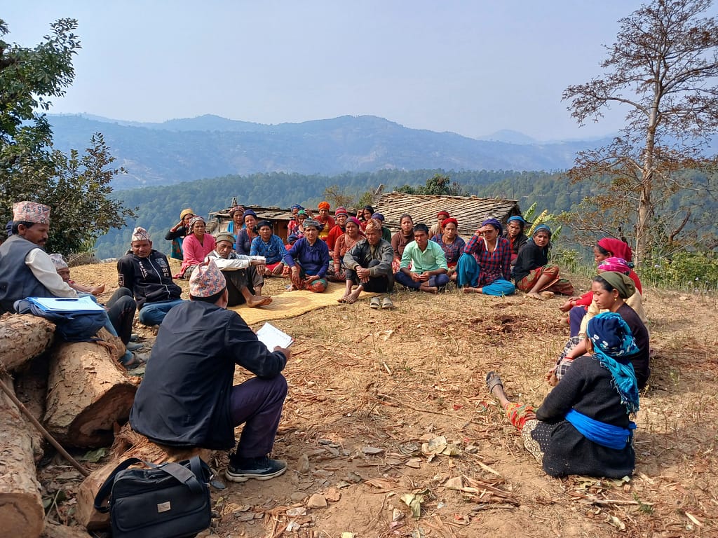 Participatory risk and impact assessment of the Airadi Dalit Basti water supply system, Ward 02, Mahabu Rural Municipality, Nepal. Photo: Binaya Raj Shrestha