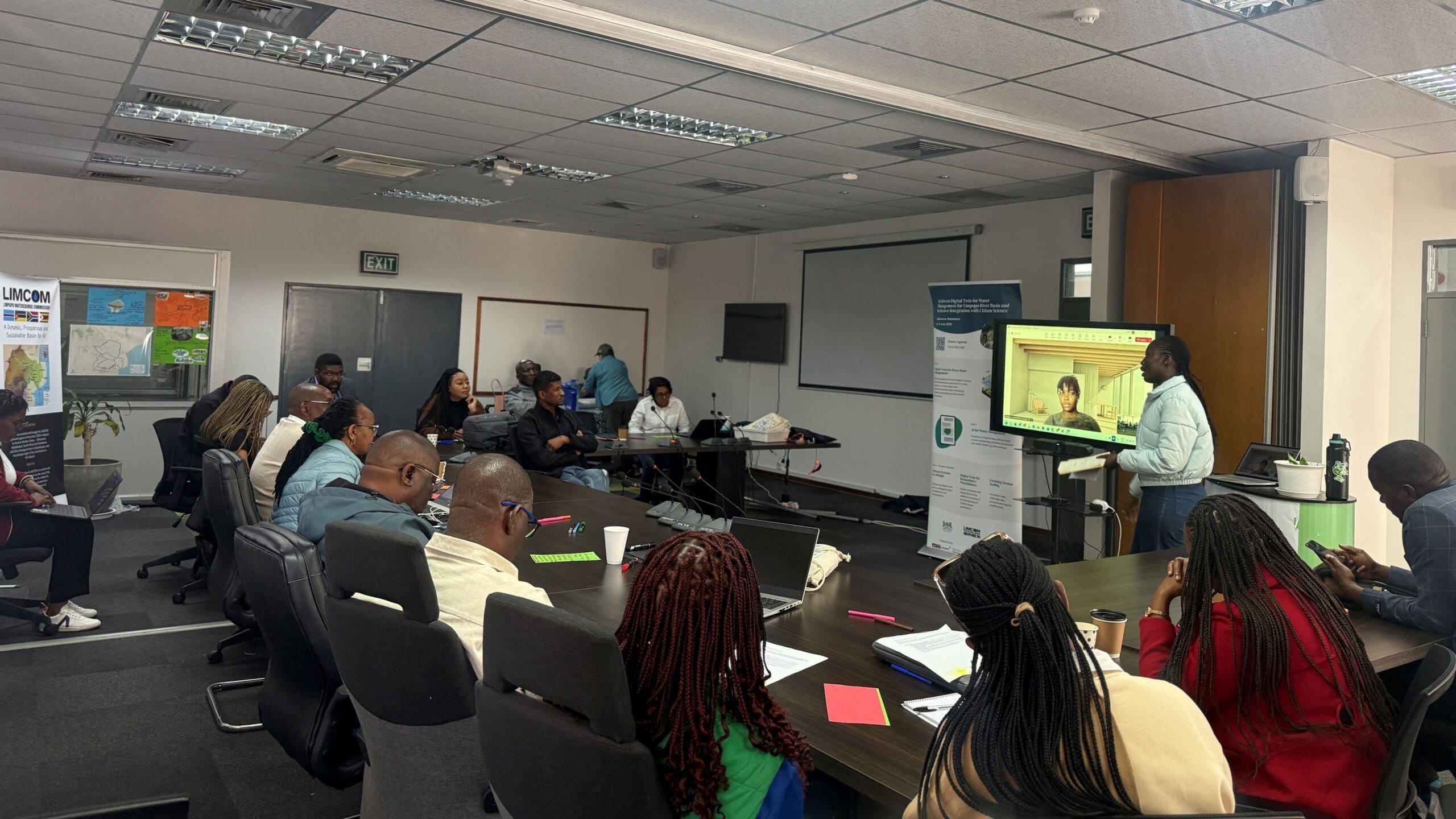 Members of a focus group reported back on their experiences at Okavango River Basin Water Commission (OKACOM) in Gaborone, Botswana. Photo: Nicole Langa/ IWMI