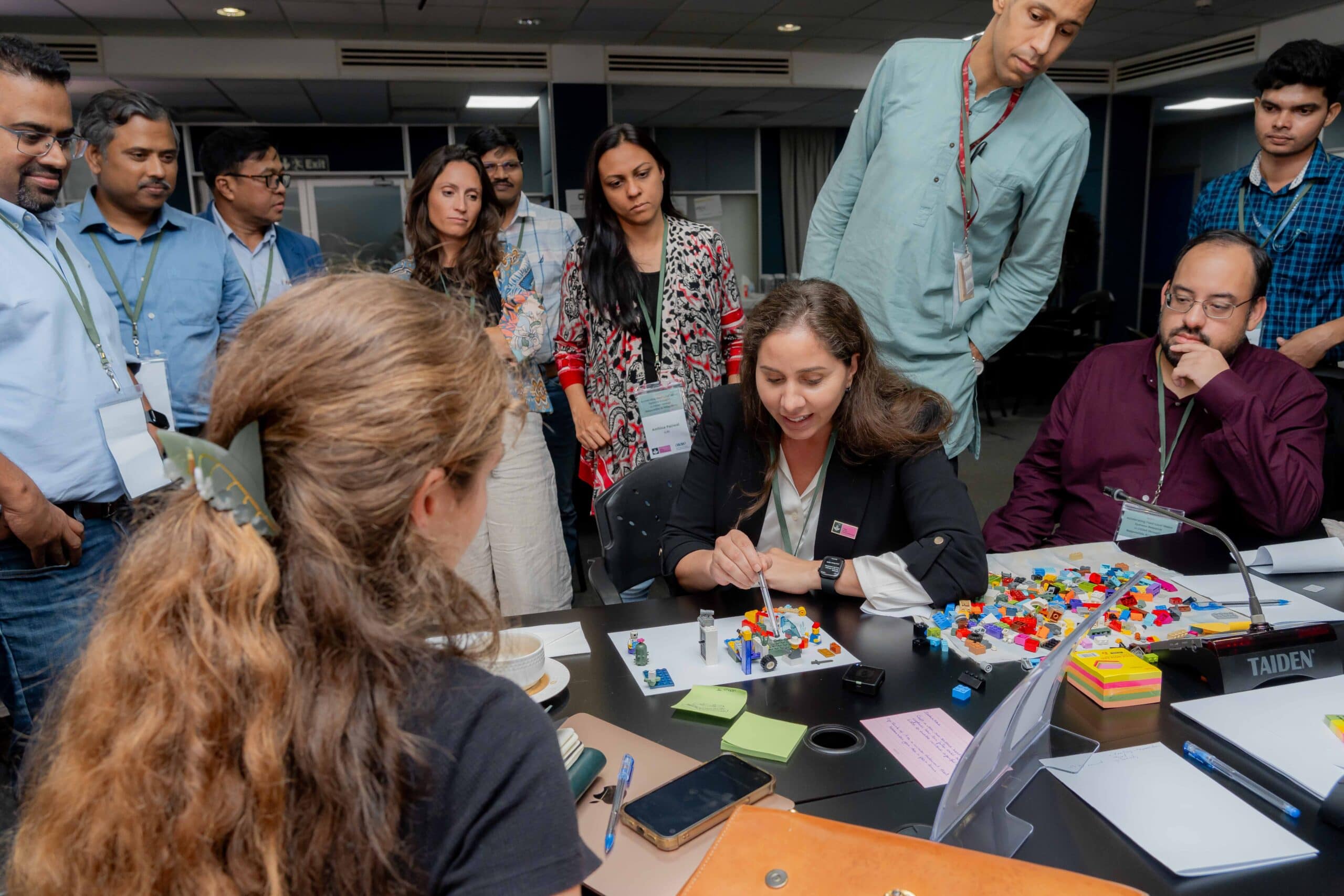 Participants get creative and use LEGOs during an activity. Photo: Gunarathna Thisal/ Mantaray Films