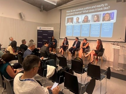 The Just Water Partnership principles were launched during a session at the Financing for Development 4 conference in Seville, Spain, in June, as IWMI and WaterAid examined the financing gap in water security. Photo: IWMI