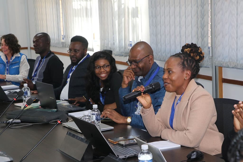 A representative from one of Limpopo's member states shares feedback on their experience with the new version during the capacity building workshop held in July 2025. Photo: IMWI