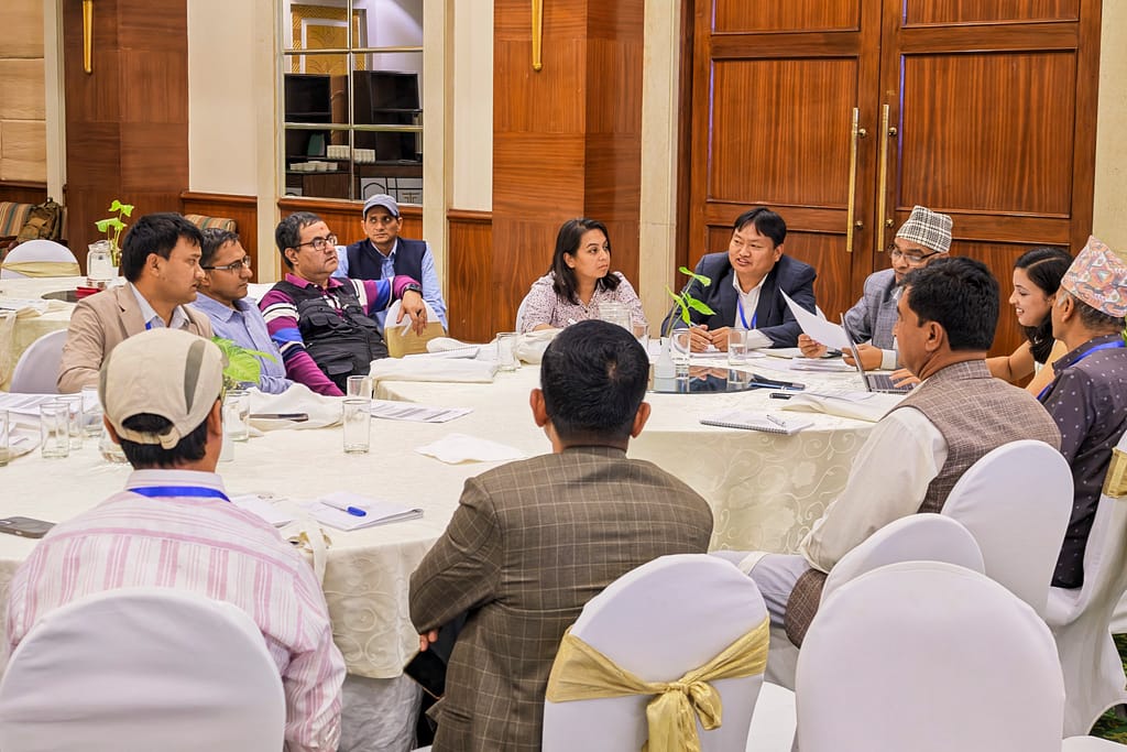 During the Irrigation Seminar in Kathmandu, Nepal participants engaged in group discussions. Photo: Aayush Niroula/IWMI