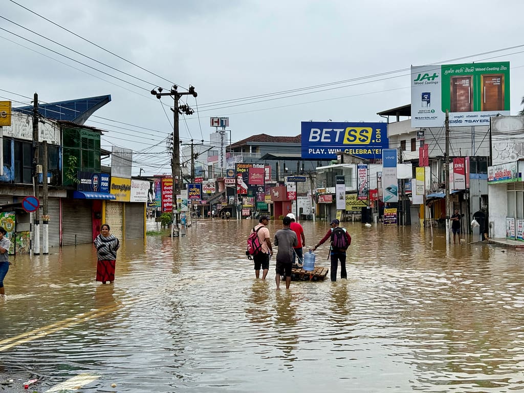 Photo: Urban area in Colombo, Sri Lanka flooded after Cyclone Ditwah. Photo: Ian Overton/IWMI