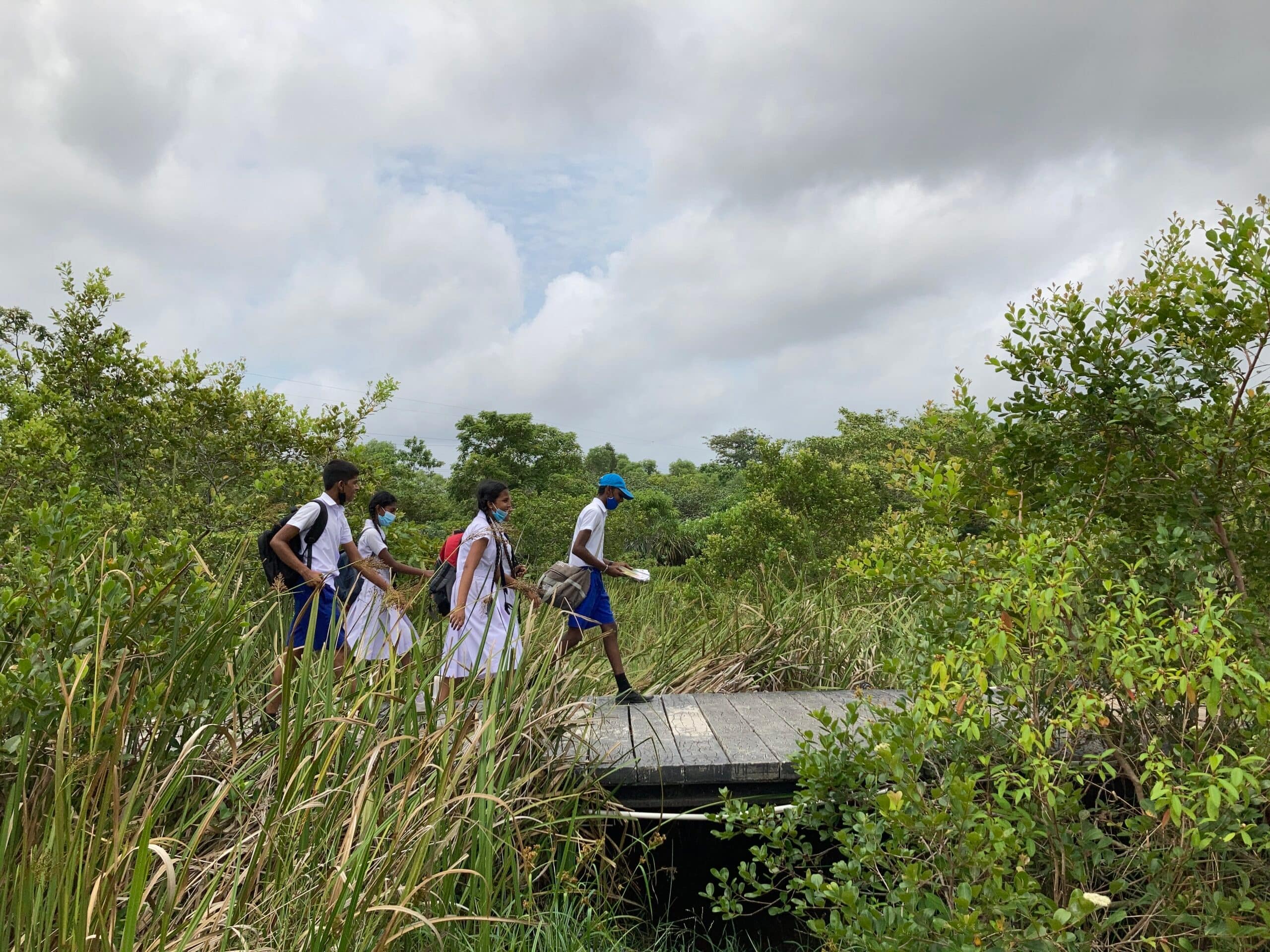 School children at Diyasaru Park during the Darwin Initiative’s ‘Colombo Schools Program.’ Pradeep Liyanage / IWMI.