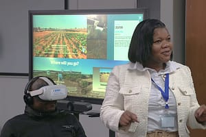 Nicole Nkateko (IWMI) takes water managers on a virtual tour of the Limpopo River Basin. Photo: IWMI