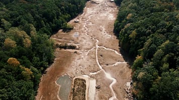 A dried river in aerial view. Photo: ShutterStock