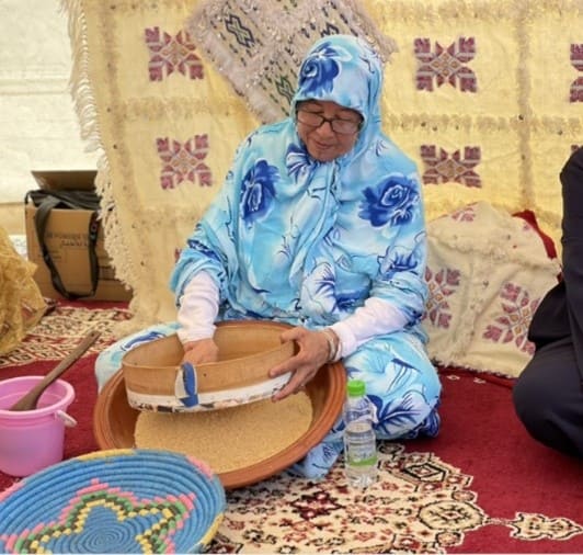 An agrifood processor from a women’s cooperative in Morocco makes couscous. Photo: Dina Najjar / ICARDA