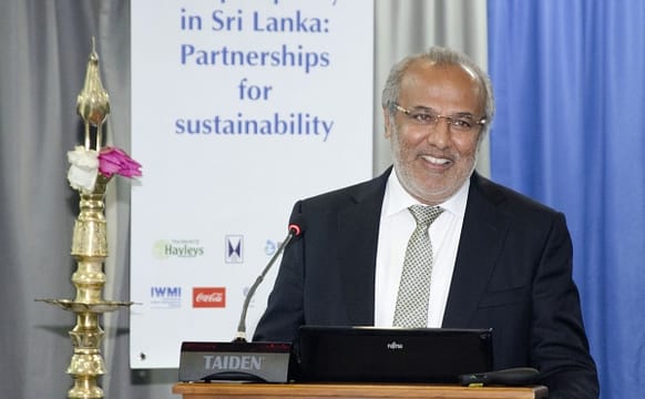 Hon Minister Rauff Hakeem addresses the World Water Day dialogue
